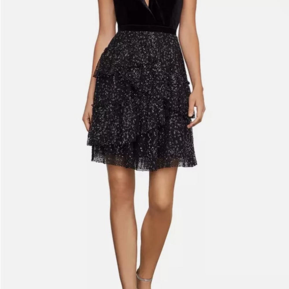 bCBGMaxazria xxs- Black velvet & metallic tulle.